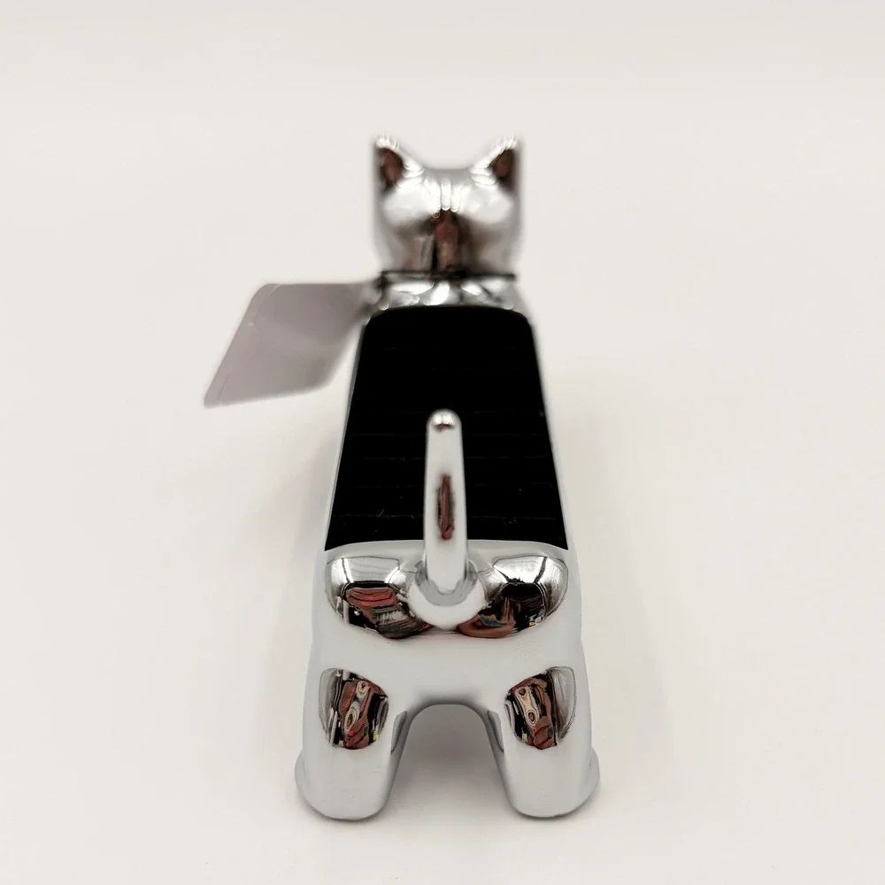 Umbra Ali Cat Silver Chrome Ring Holder Jewelry Tray Seymer Cruz Design NWT
